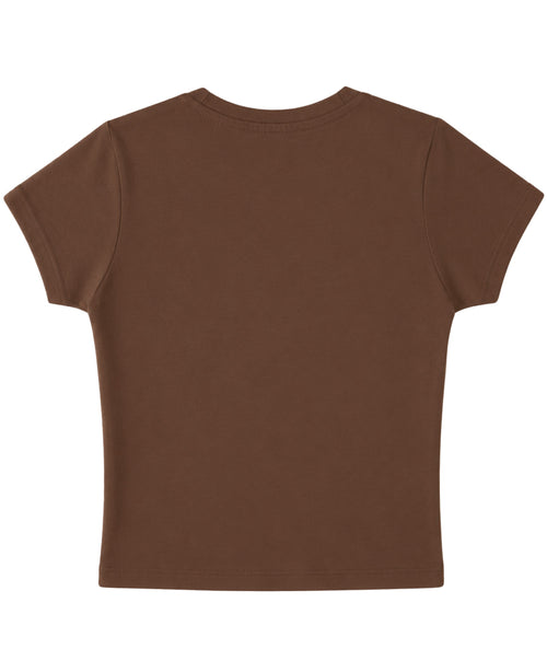 Mousse Brown Baby Tee Back Design