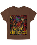 Mousse Brown Baby Tee Front Design