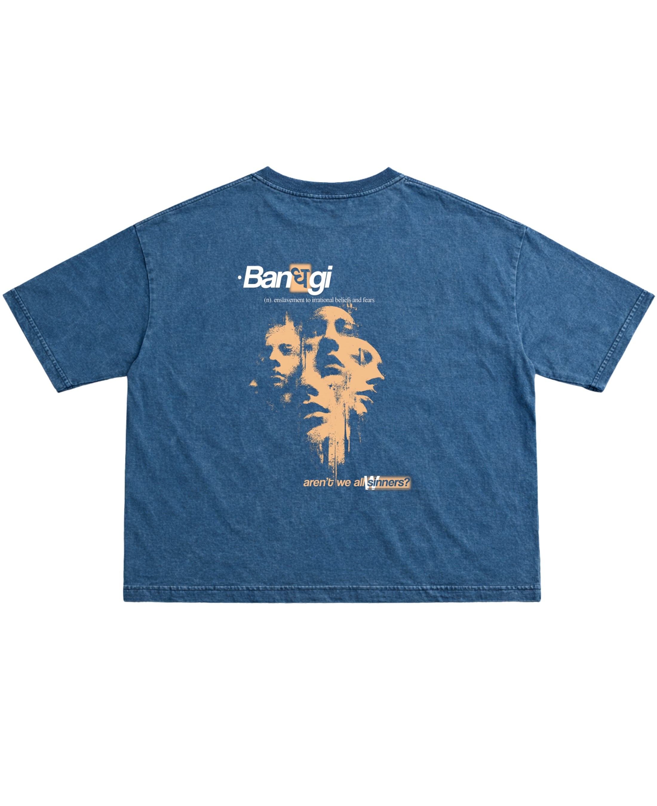 Denim Wash Boxy Fit T-shirt Back Design