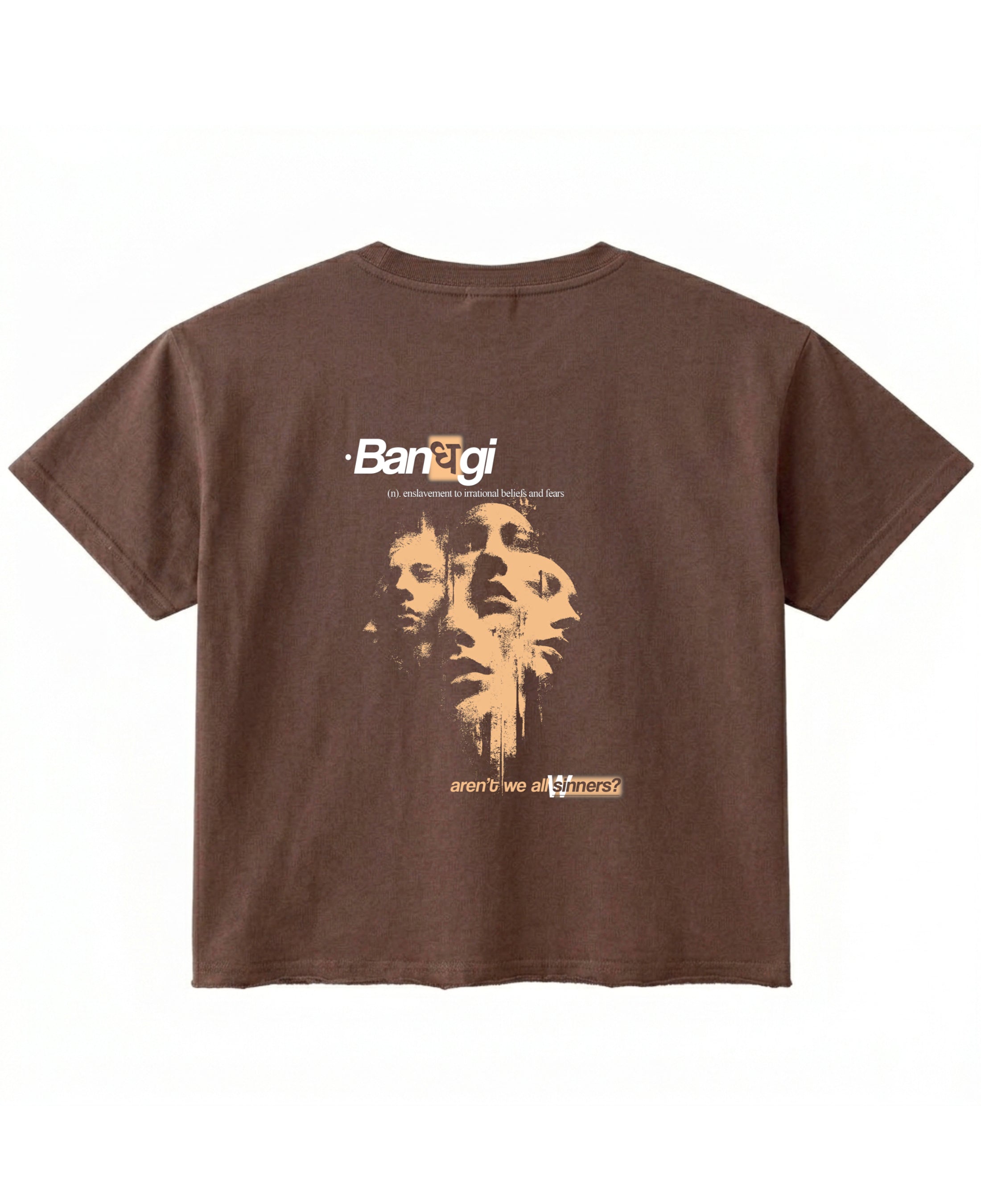 Brown Boxy Fit T-shirt Back Design