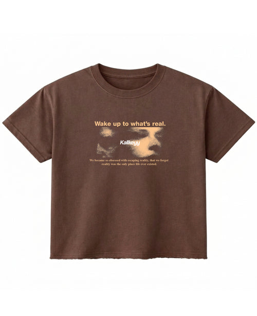 Brown Boxy Fit T-shirt Front Design