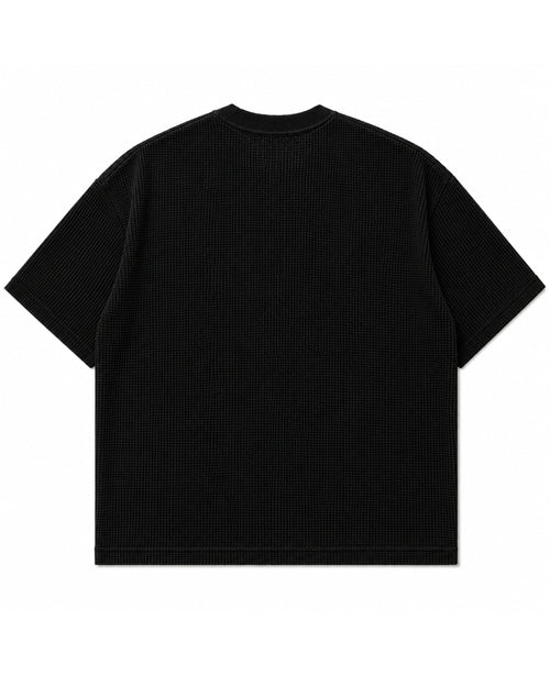 Black waffle boxy fit Back Design