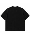 Black waffle boxy fit Front Design