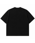 Black waffle boxy fit Front Design