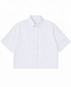 Blue Striped Oxford Boxy Shirt Front Design