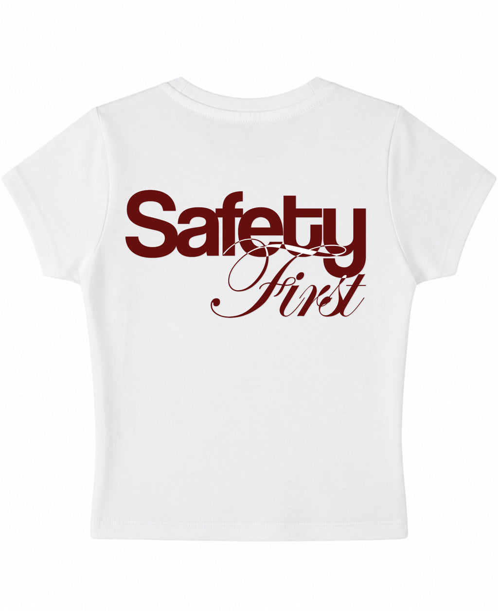 White Baby Tee Back Design