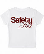 White Baby Tee Back Design