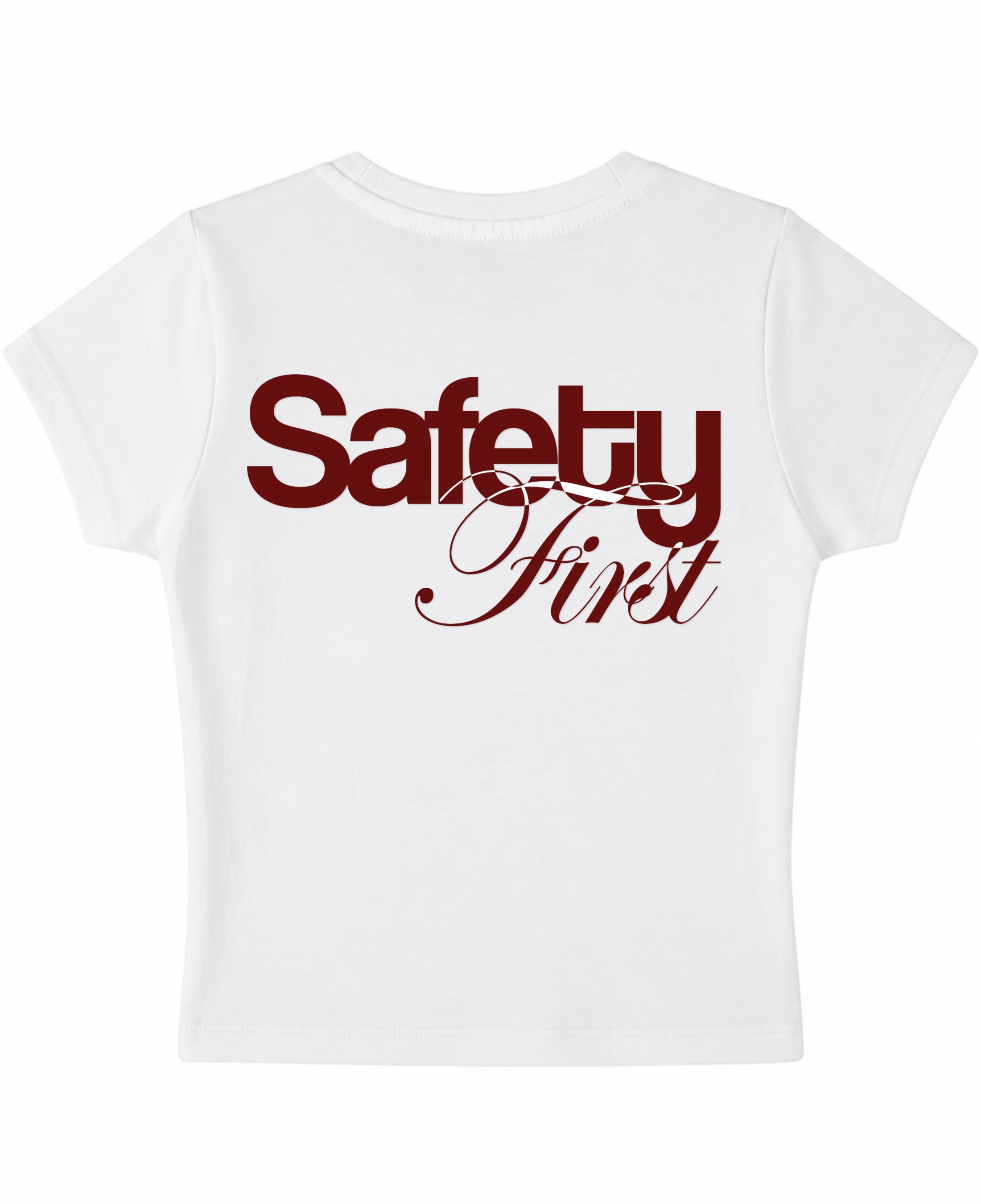 White Baby Tee Back Design