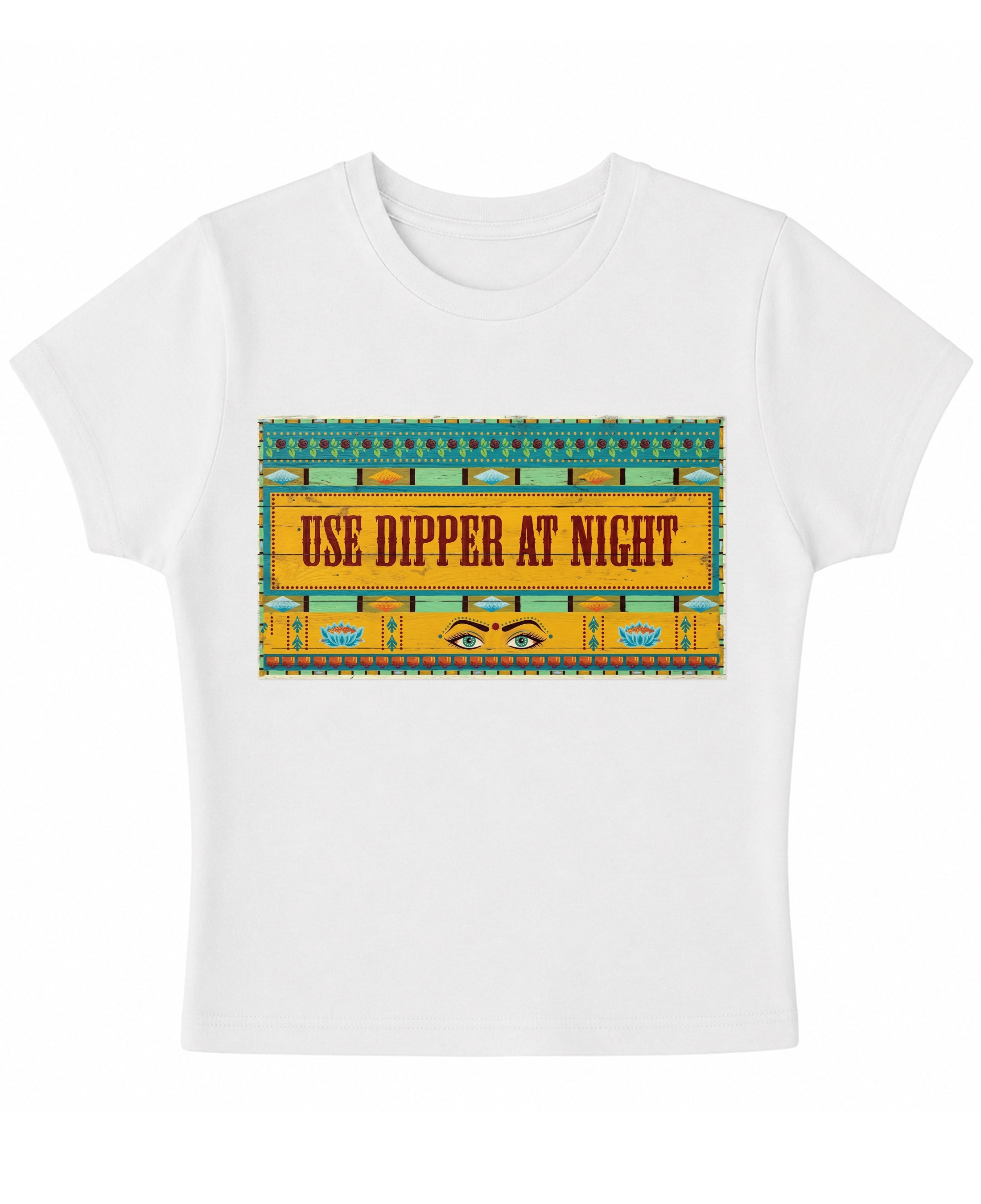 White Baby Tee Front Design