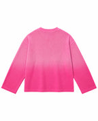 Pink Ombré Waffle Knit Oversized Full-Sleeve Back Design