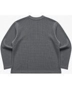 Acidwash waffle knit oversized full-sleeve Back Design