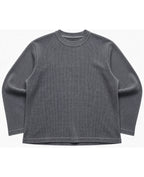 Acidwash waffle knit oversized full-sleeve Front Design