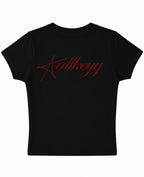 Black Baby Tee Back Design