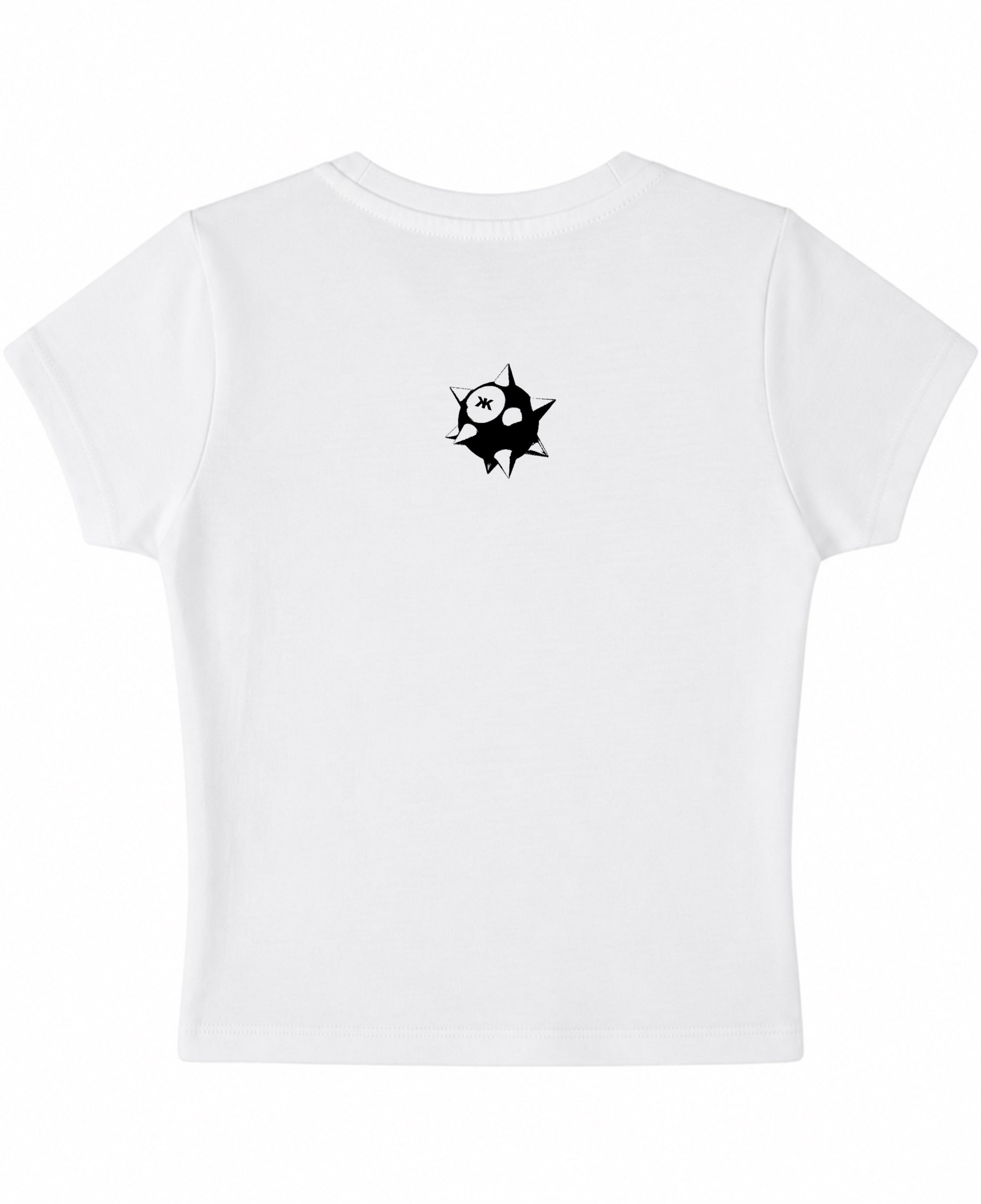 White Baby Tee Back Design