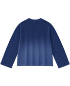 Blue Ombré Waffle Knit Oversized Full-Sleeve Back Design