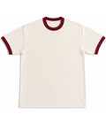 Off White & Maroon Ringer tee Front Design