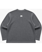 Acidwash waffle knit oversized full-sleeve Back Design