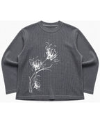 Acidwash waffle knit oversized full-sleeve Front Design
