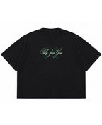 Graphite Boxy Slub tee Front Design