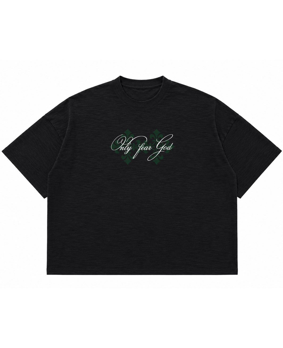 Graphite Boxy Slub tee Front Design