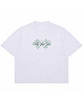 Dusty White Boxy Slub tee Front Design