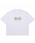 Dusty White Boxy Slub tee Front Design