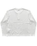 White Henley waffle knit Back Design